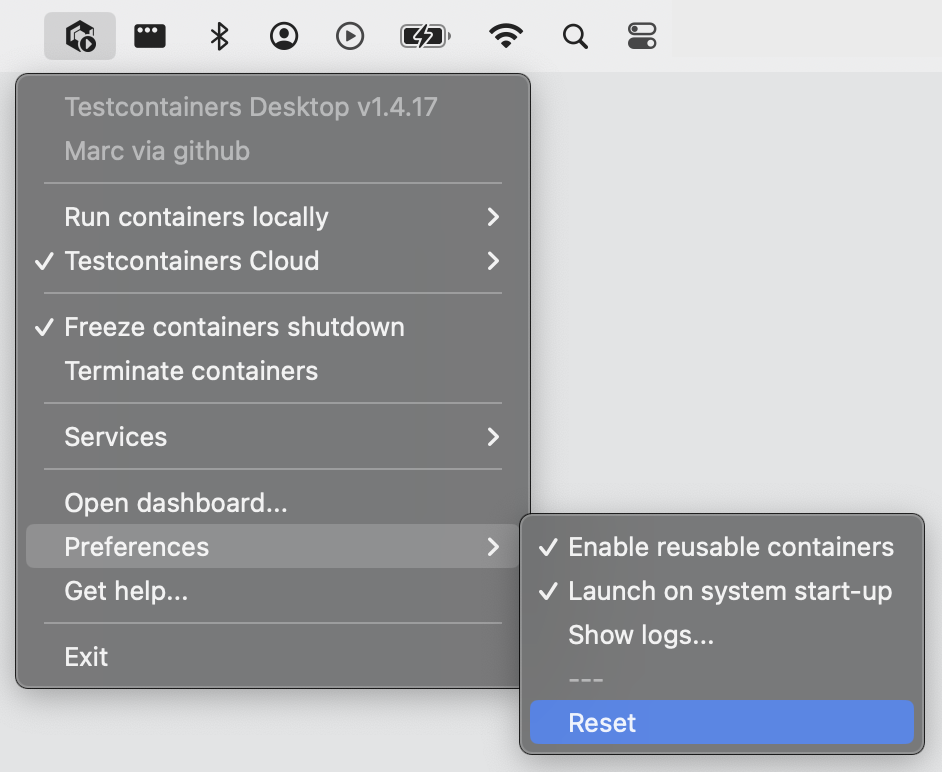 Testcontainers Desktop Reset